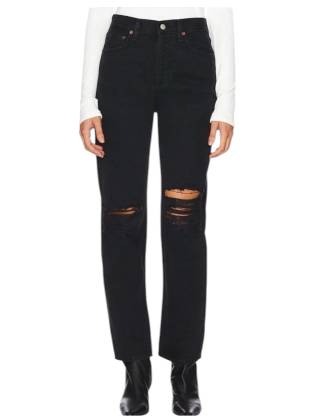 AGOLDE 90’s Pinch Waist Distressed Straight Jeans